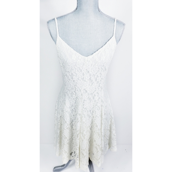American Eagle Outfitters Dresses & Skirts - AEO Italian Lace Ivory Mini Spaghetti Strap Dress
